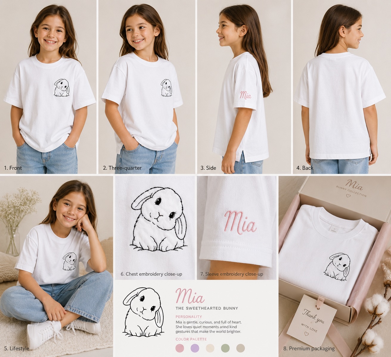 Презентация футболки Mia на модели